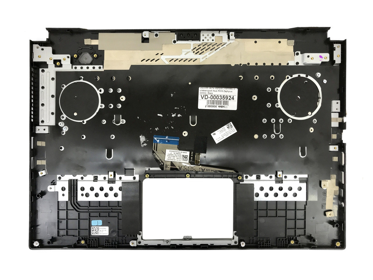 Верхняя часть корпуса (Palmrest) Asus ROG Zephyrus GA502 с клавиатурой, с подсветкой, черный - фото 2 - id-p176893059