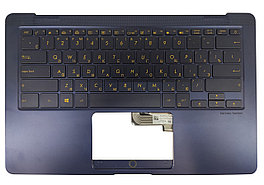Верхняя часть корпуса (Palmrest) Asus ZenBook UX490 с клавиатурой, с подсветкой, синий, RU