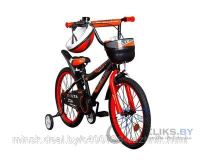 Велосипед детский Delta Sport 16 New (черный/красный) 1 + шлем - фото 1 - id-p129067415