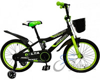 Велосипед детский Delta Sport 18 New (черный/зеленый) + шлем