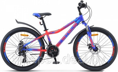 Велосипед Stels Navigator 410 MD 24 V010 (2022) (синий/неоново-красный) - фото 3 - id-p177171815
