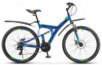 Велосипед Stels Focus MD 27.5 21-sp V010 2020 (синий/неоново-зелёный)