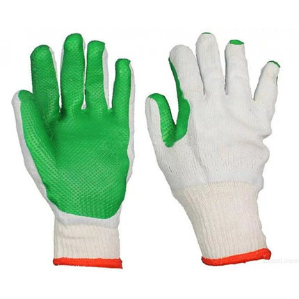 Перчатки трикотажные х/б, покрытие с усиленной резиной "Кирпичик", фото 2