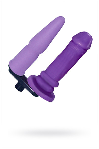Сменная двойная насадка для секс машин Diva, TPR, фиолетовая, 16 см