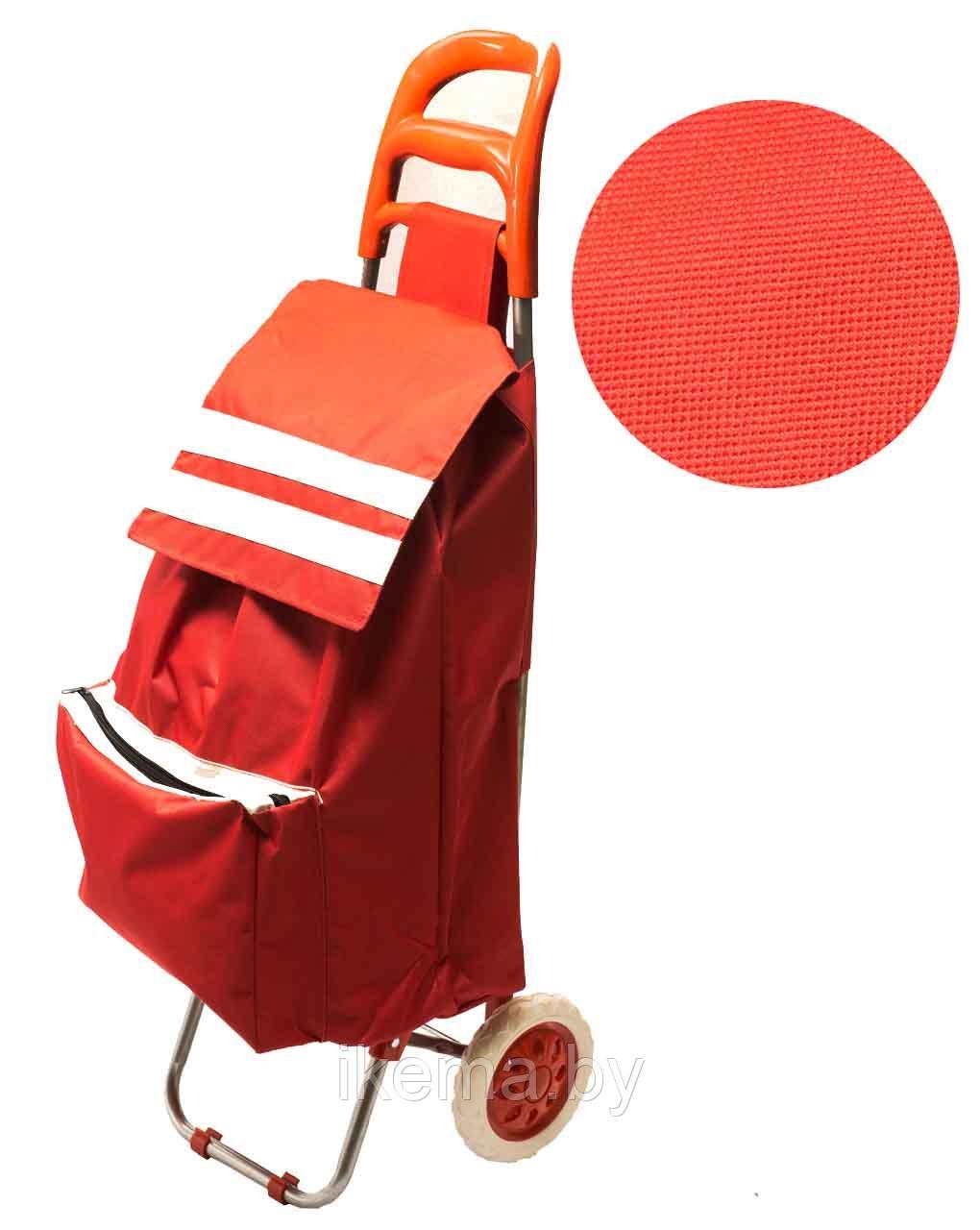 Хозяйственная сумка-тележка (1301-D) цвет №2 красный. Сумка 55*33*20 cм, Каркас 95*33*20 см
