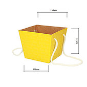Коробка для цветов 11,8*15,4*12,5 см, желтый