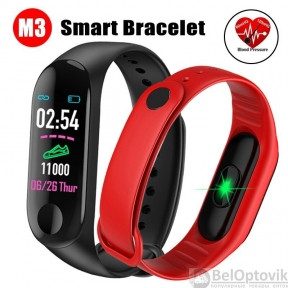 Фитнес-браслет M3 Plus Smart Bracelet Красный - фото 1 - id-p101933508