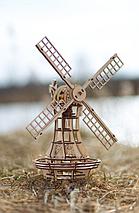 Ветряная мельница. Деревянный пазл 3D - конструктор EWA, фото 2