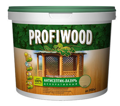 Антисептик-лазурь PROFIWOOD декоративный атмосферостойкий водно-дисперсионный бесцветный 0.9 л/0.9кг, фото 2