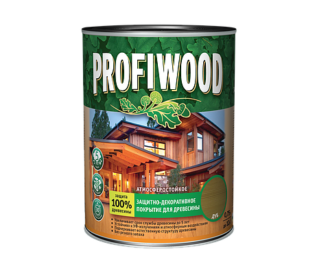 Защитно-декоративное покрытие для древесины PROFIWOOD красное дерево 0.75л / 0.7 кг, фото 2