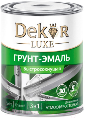 Грунт-эмаль "DEKOR" SPRINT 3 в 1 быстросохнущая белая 0,9 кг