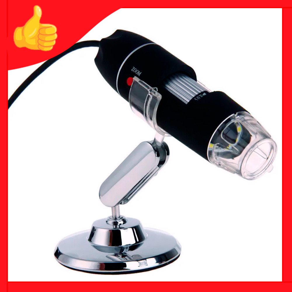 Цифровой микроскоп USB с передачей фото и видео на ПК (увеличение до х1000) Digital Microscope