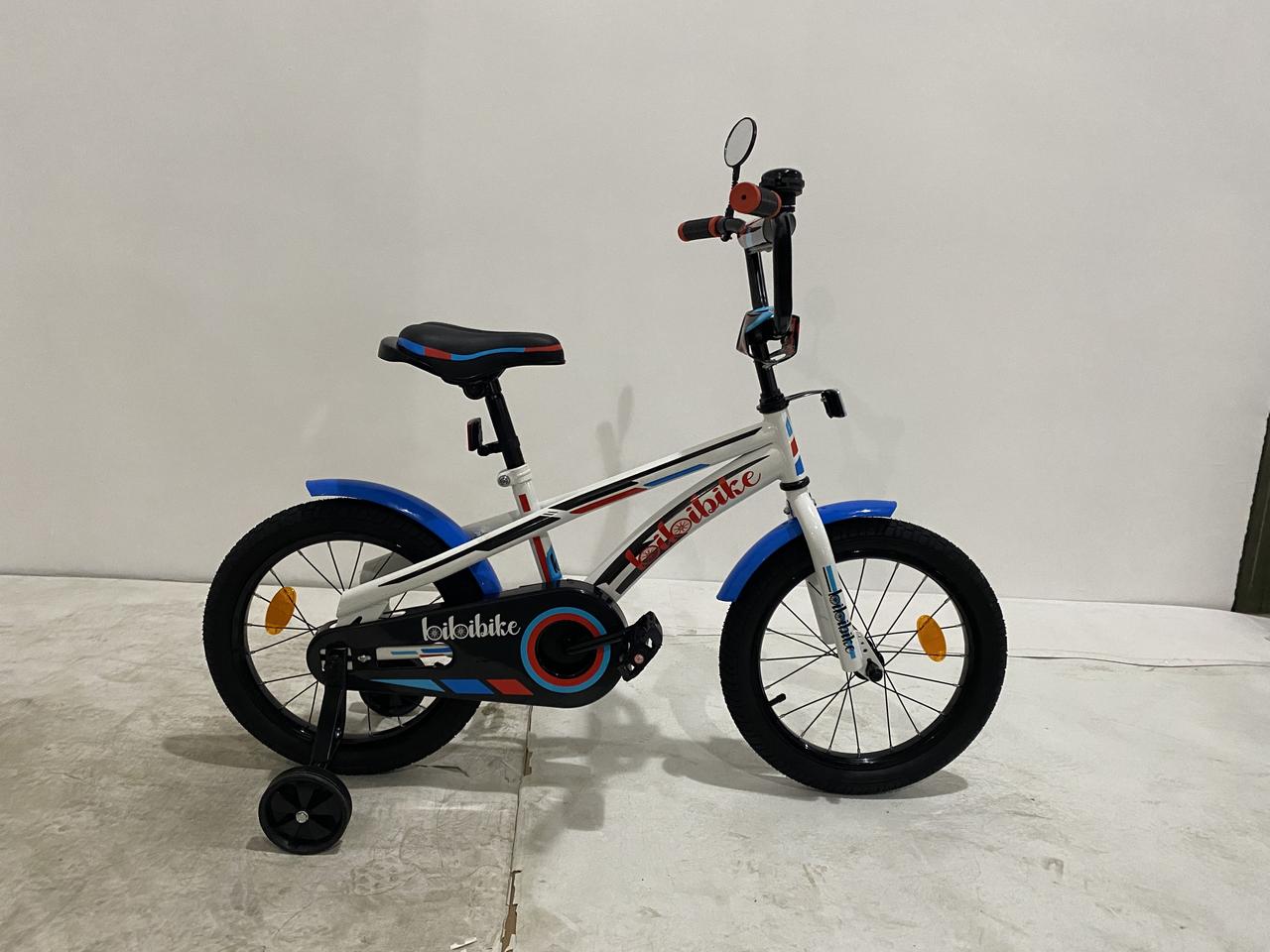 Детский велосипед Bibibike 16", для мальчика, звонок, зеркало