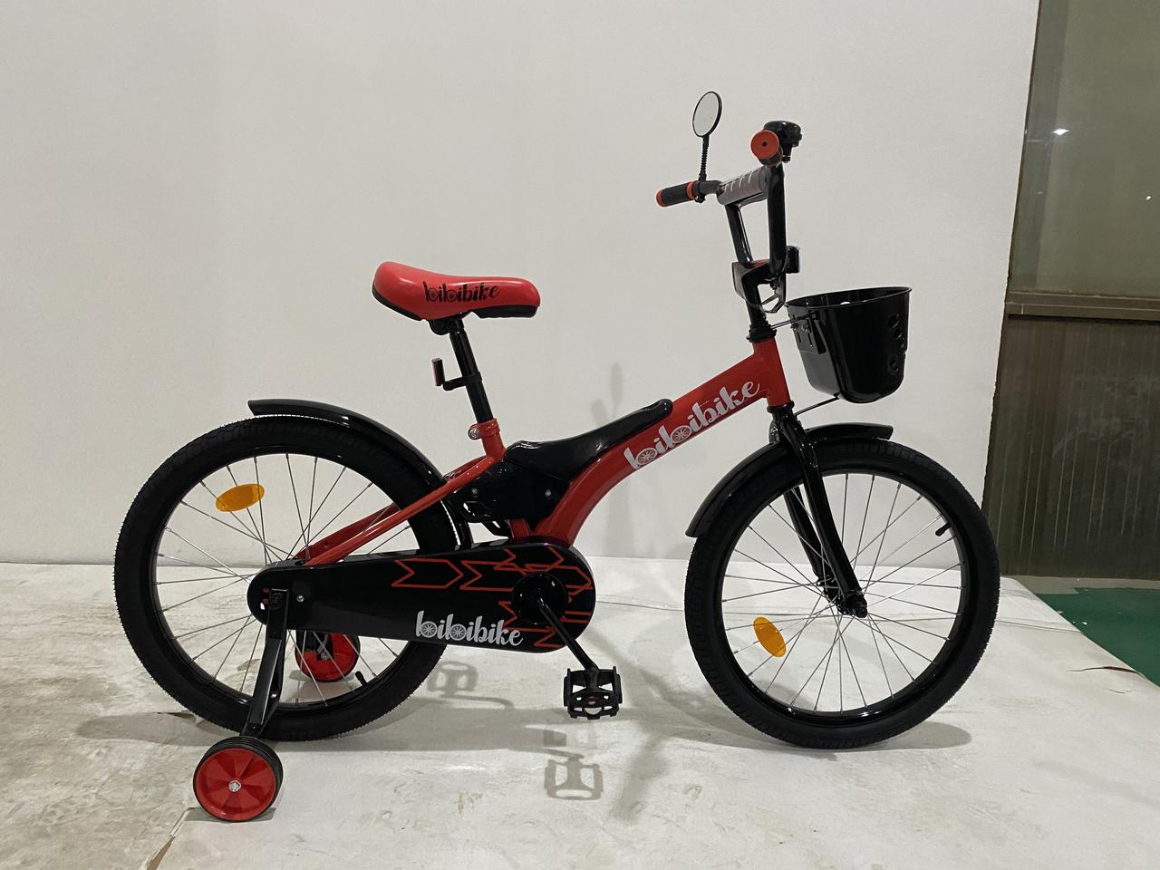 Детский велосипед Bibibike 16", для мальчиков, звонок, зеркало, корзина - фото 1 - id-p177252577