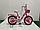 Детский велосипед Bibibike 16" для девочек, корзина, звонок, багажник, мишура (розовый и мятный ), фото 2