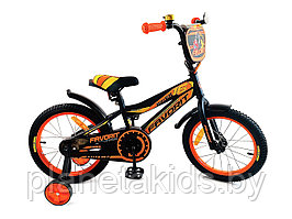 Велосипед детский Favorit Biker 16 дюймов колеса,3-7лет, 100-120см (черный/оранжевый)