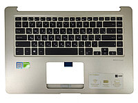 Верхняя часть корпуса (Palmrest) Asus VivoBook X510, с клавиатурой, с подсветкой, золотистый (с разбора)
