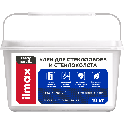 Клей для стеклообоев и стеклохолста ilmax ready nordfix (10кг), фото 2