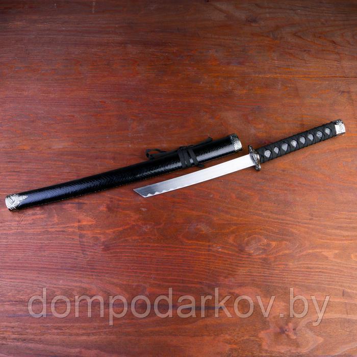 Сувенирное оружие «Катана», чёрные ножны под змеиную кожу, 70 см, без подставки - фото 6 - id-p177269253