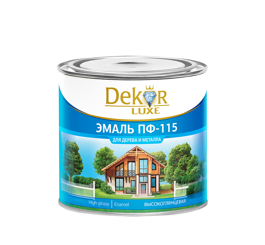 Эмаль ПФ-115 DEKOR вишневая 1.8 кг.