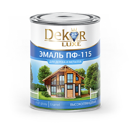 Эмаль ПФ-115 DEKOR ярко-зеленая 0.8 кг., фото 2