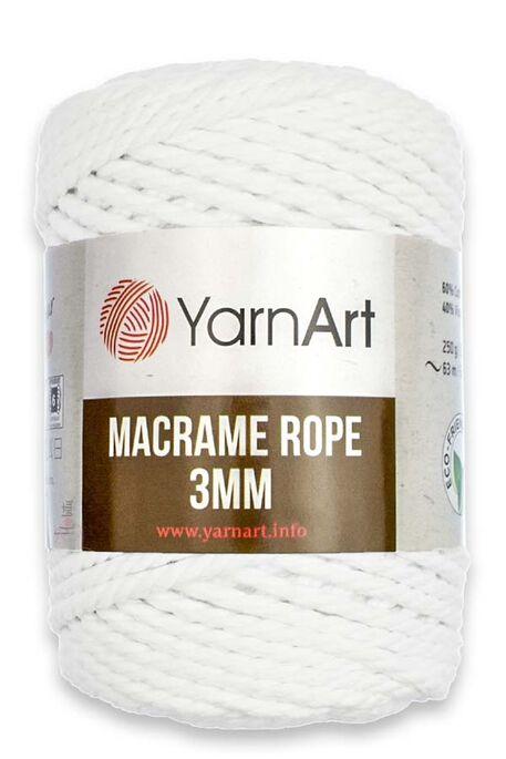 Крученый шнур для макраме YarnaArt Macrame Rope 3 мм цвет белый 751