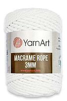 Крученый шнур для макраме YarnaArt Macrame Rope 3 мм цвет белый 751