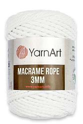 Крученый шнур для макраме YarnaArt Macrame Rope 3 мм цвет белый 751