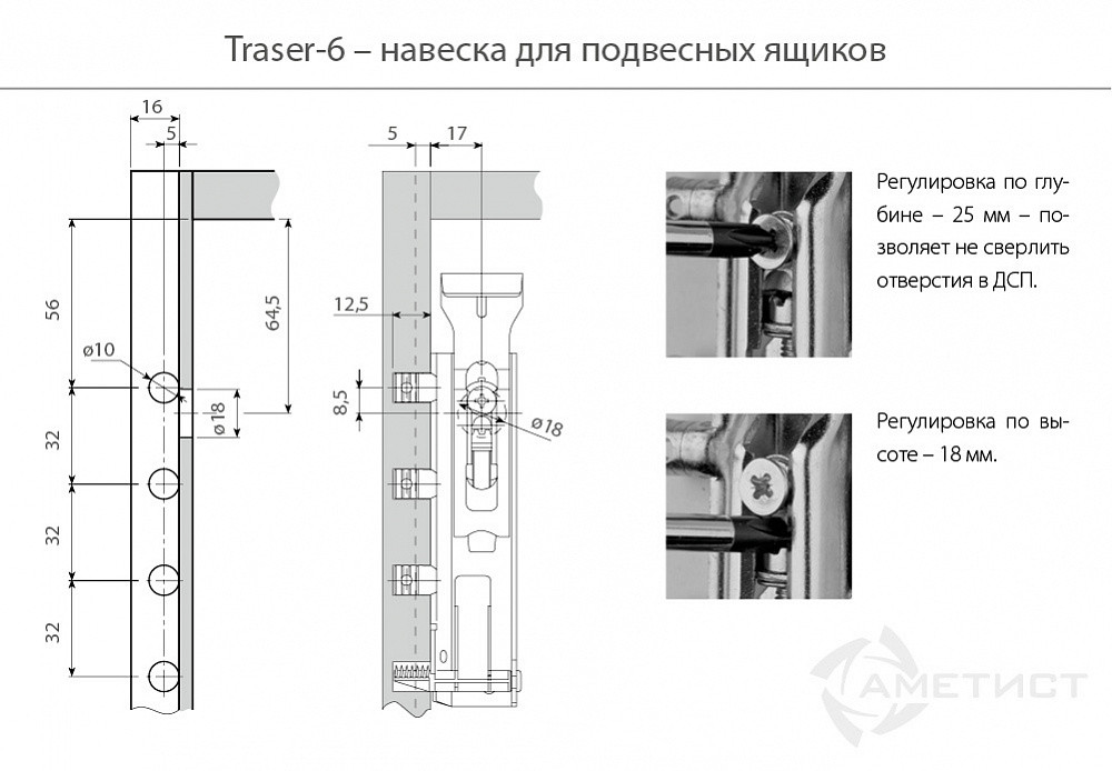 Мебельный навес для подвесных шкафов Traser-6(комплект) цвет никель - фото 4 - id-p177279232