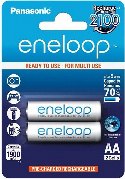 PANASONIC Eneloop AA 1900mAh/BK-3MCCE 2BP Аккумуляторная батарея
