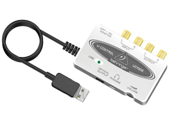 BEHRINGER UCA202 - аудиоинтерфейс USB, 16 бит/48 кГц, 2входа, 2 выхода, SPDIF