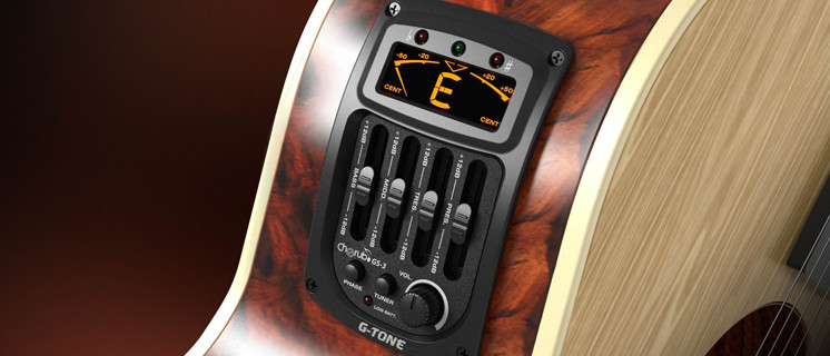 Cherub GS-3 Эквалайзер для акустической гитары, врезной, 4-х полосный, с инверсией фазы и тюнером - фото 1 - id-p173084201