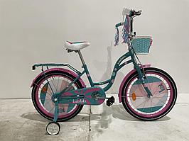 Детский велосипед Bibibike 20", для девочек, корзина, звонок, зеркало, багажник D20-1M