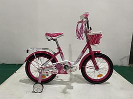 Детский велосипед для девочки Bibibike 20", корзина, звонок, багажник