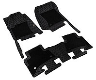 KIA Sorento 2013- ковры багажника эко-кожа черный/шов черный 5D LUX Coolpart