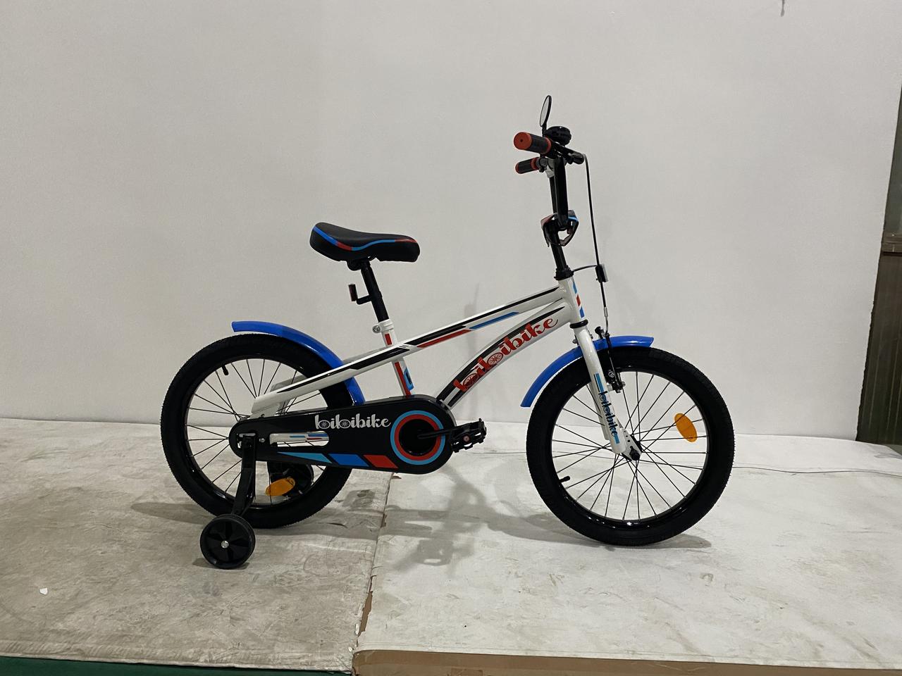 Детский велосипед Bibibike 18" для мальчика,звонок, ручной тормоз, M18-2BW - фото 1 - id-p177285258