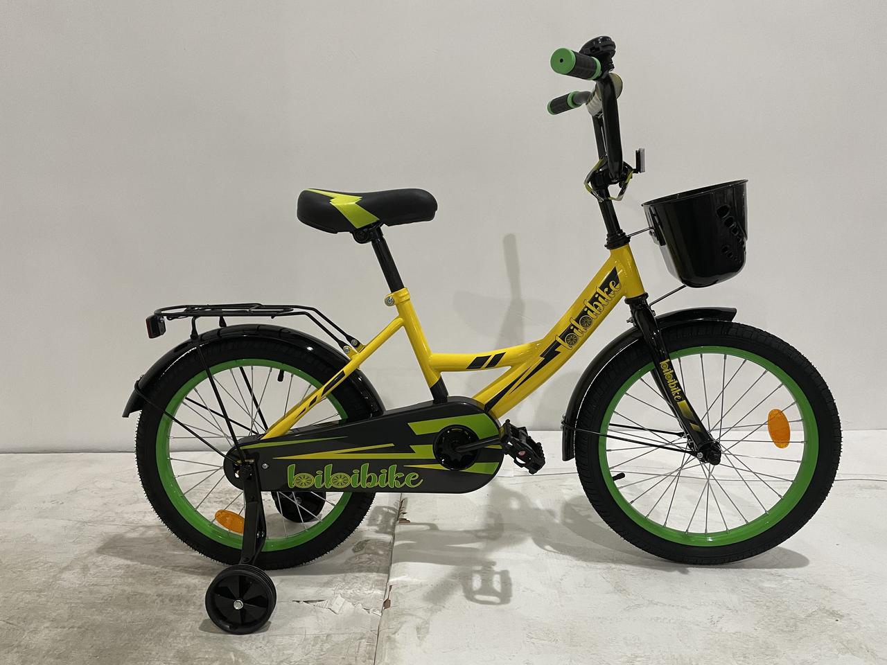 Детский велосипед Bibibike 18" M18-4Y для мальчиков корзина, звонок, багажник - фото 2 - id-p177285470
