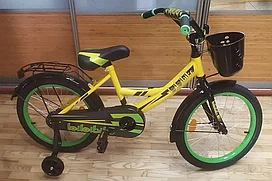 Детский велосипед Bibibike 18" M18-4Y для мальчиков корзина, звонок, багажник
