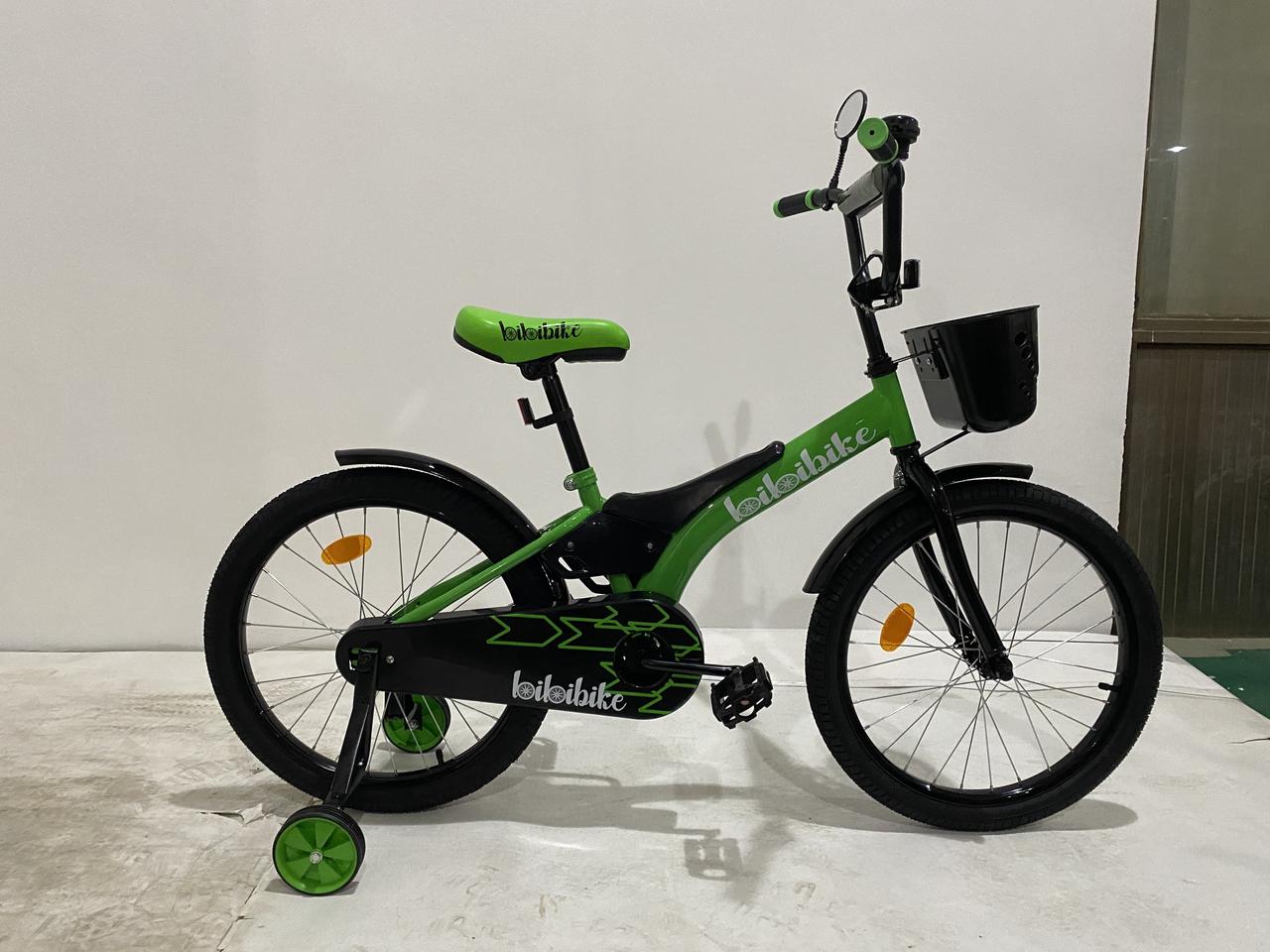 Детский велосипед Bibibike 20" M20-4GYR для мальчиков корзина, звонок, с передним ручным тормозом, багажник - фото 1 - id-p177286135