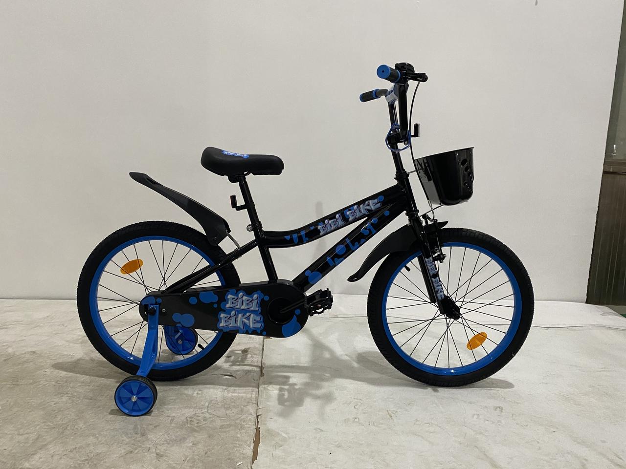 Детский велосипед Bibibike 20" M20-1B для мальчиков корзина, звонок, с передним ручным тормозом - фото 1 - id-p177286533