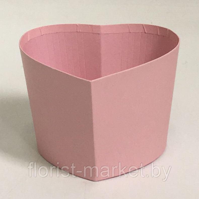 Коробка Сердце, высота 10 см, розовый