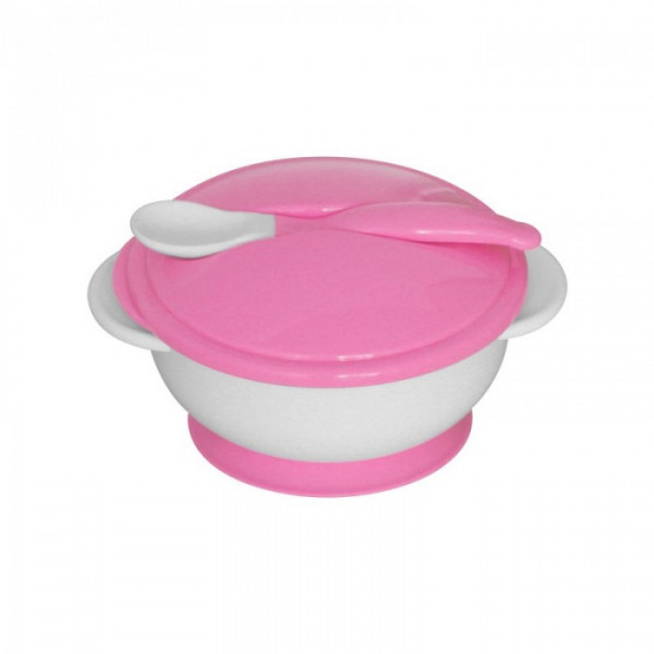 Набор посуды Lorelli чашка с крышкой + ложечка розовый 6+ - фото 1 - id-p177289515