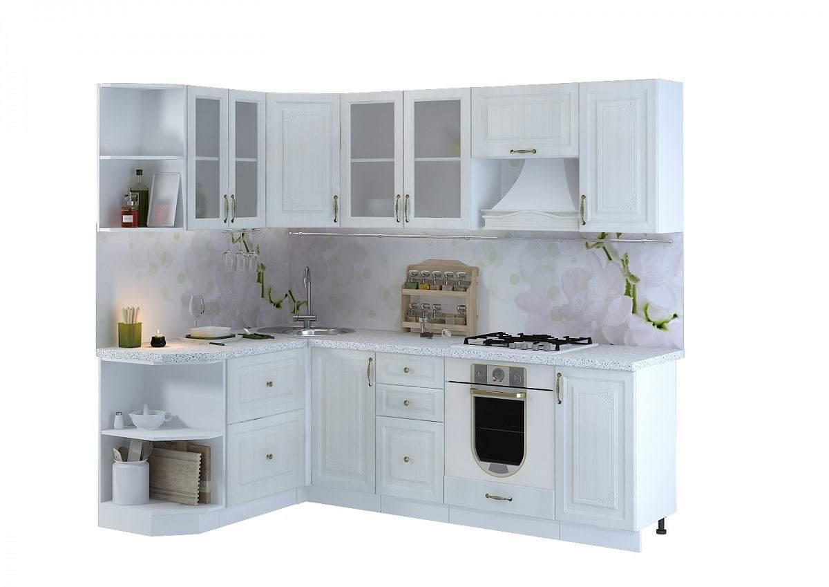 Кухня Виктория угловая 1,5х2,4 Белый сандал - Сурская мебель - фото 1 - id-p177295915