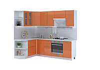 Кухня Валерия угловая 1,5х2,4 глянец Оранжевый - Сурская мебель