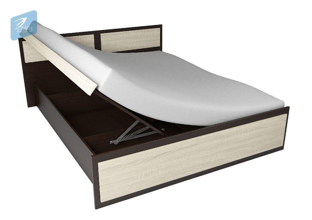 Кровать Венеция-1 1,6м венге/сонома светлая с подъемным механизмом - МК-стиль - фото 2 - id-p177296709
