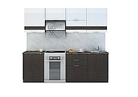 Кухня Терра Gloss 2,4 м Волновая Белый глянец/ Венге - Сурская мебель