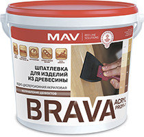 Шпатлевка BRAVA ACRYL PROFI-1 для изд. из древесины орех 0,28 л (0,3 кг), фото 2