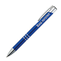 Ручка металлическая с логотипом (цвет синий)