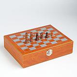 Набор 6 в 1: фляжка 8 oz, рюмка, воронка, кубики 5 шт, карты, шахматы, 18 х 24 см, фото 3