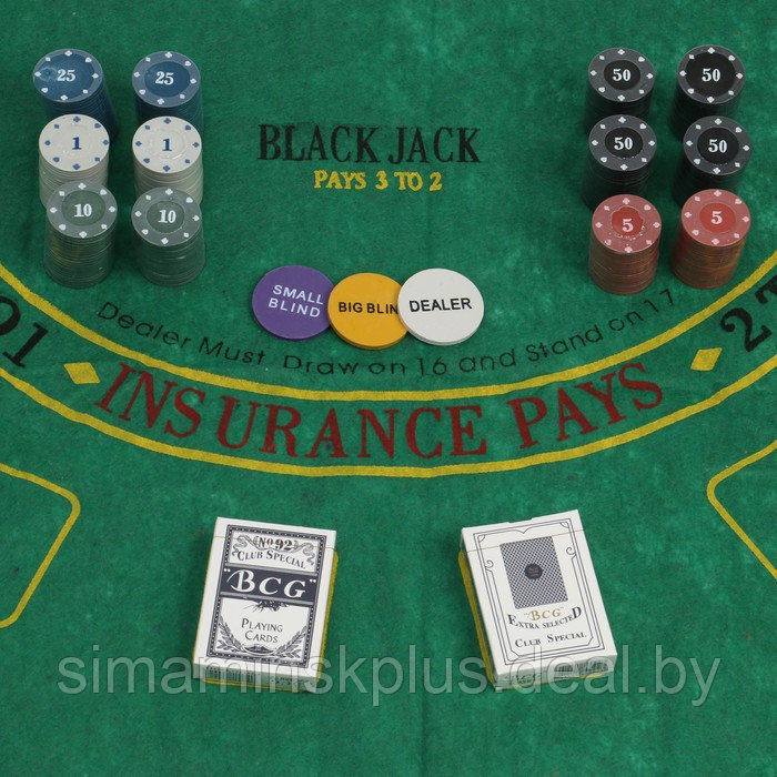 Покер, набор для игры (карты 2 колоды, фишки 240 шт.), 60 х 90 см - фото 5 - id-p176816592